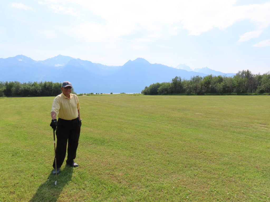 Dr. Stan Jones backed by Mountain Vistas - photo by Jeff Shelley