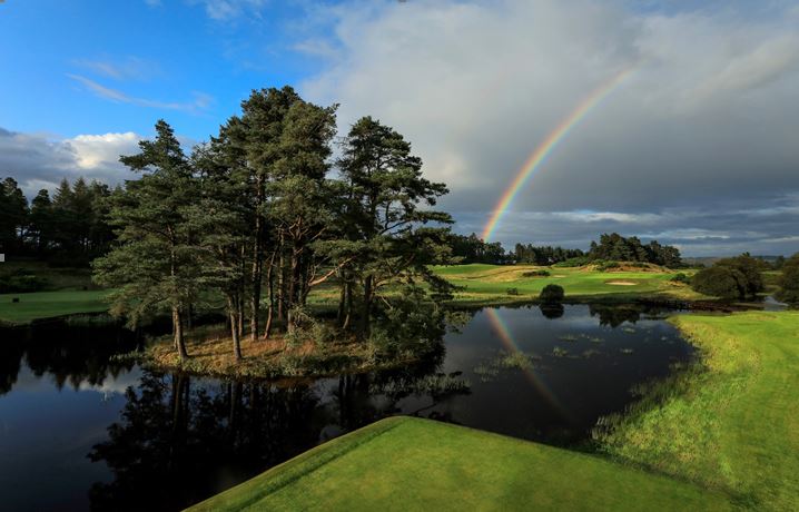 The 14th (par 3) on The Queen’s Course, photographed from one of the recently introduced new tees, part of an extensive renovation project on this James Braid-designed gold course (photo David Cannon)