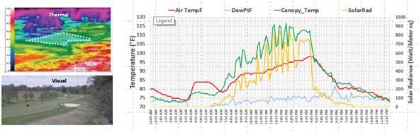 Air and Turf Temperatures in a section of fairway.