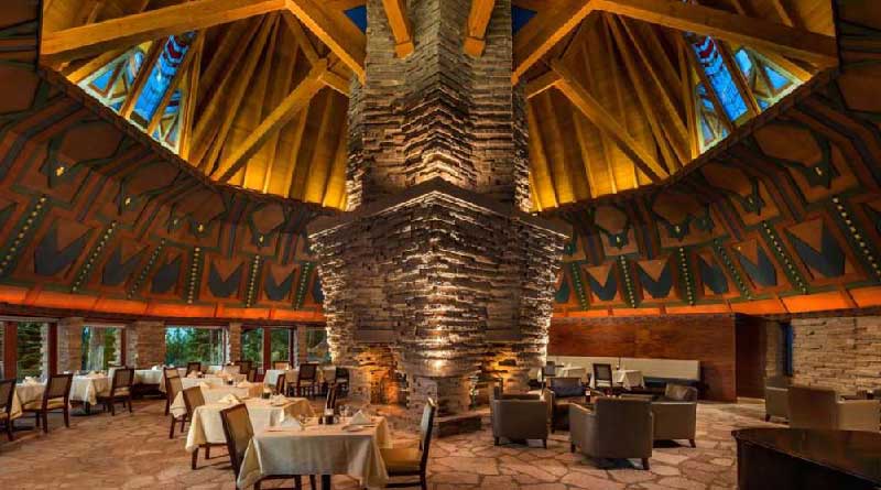 The Frank Lloyd Wright-Designed Wigwam Room at Nakoma Resort- Vance Fox Photography