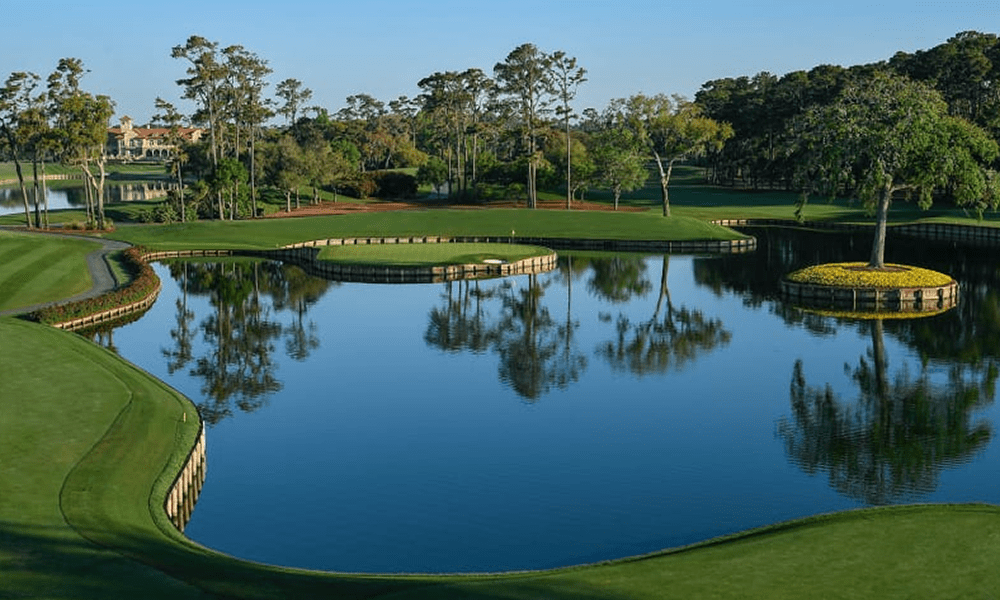 A view of the 17th green at TPC Sawgrass.