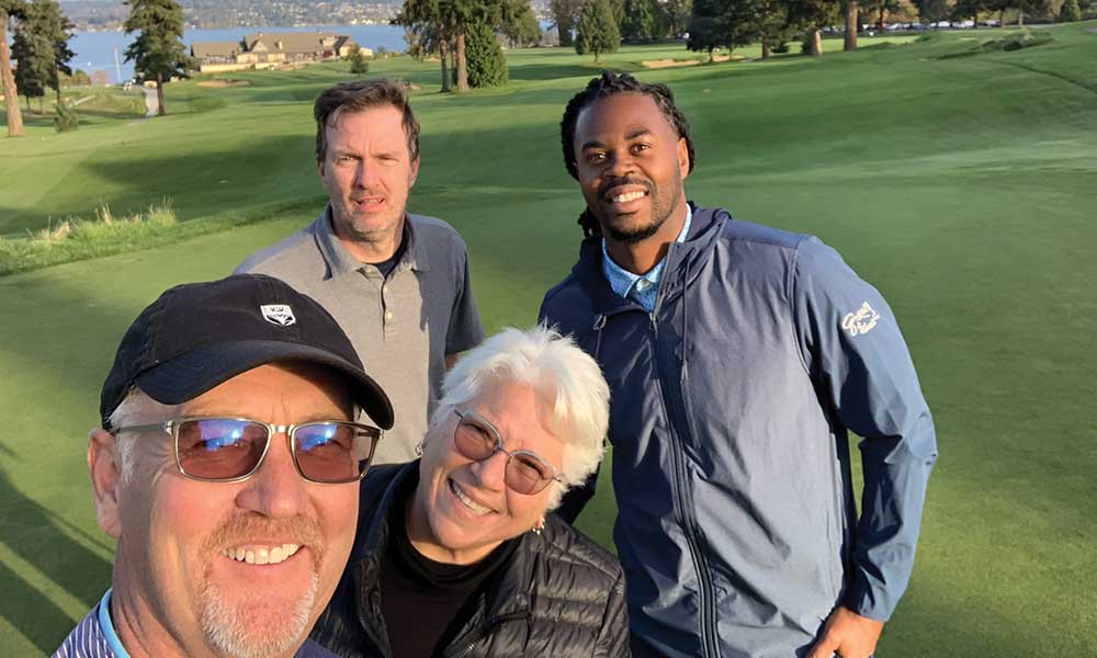 From Left to Right - David McLay Kidd, Tony Dear, Anni Shelley & Sydney Rice at Sand Point Country Club in Seattle