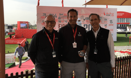 Troon International Team - Robin Evans (left), Clinton Southorn (middle) and Mark Chapleski (right) celebrate together