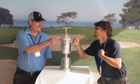 The Author & Jay Flemma with U.S. Open Trophy at Torrey Pines