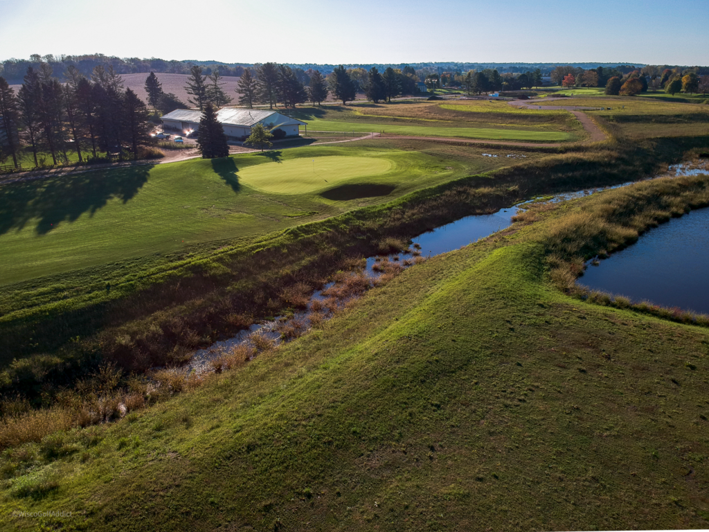 A close-up view of the 3rd green complex