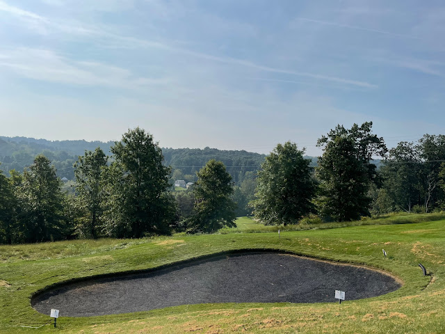 New fairway bunker on 12 showing the liner (Blinder) and edge structure (EcoBunker)