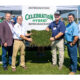 2022 MSU Turfgrass Field Day in Starkville, MS on Sept. 22, 2022 (from left) are Jay McCurdy, associate professor in Plant and Soil Sciences; Jim Mitchell, licensing associate; Scott Willard, director of the Mississippi Agricultural and Forestry Experiment Station; and Wayne Philley, retired research associate and turfgrass breeder; Tobey Wagner, President of Sod Solutions; Roberto Gurgel, Sod Solutions Executive Director of Research; Christian Broucqsault, Sod Solutions Chief Operating Officer; and Mark Kann, Sod Solutions Florida Territory Manager.