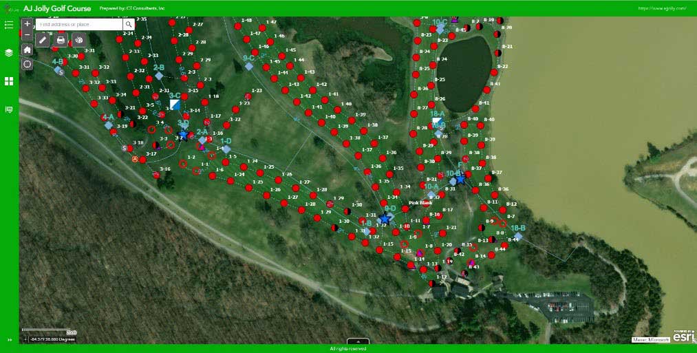 AJ Jolly Golf Course - final product was loaded into an ArcGIS Online map for our client to use