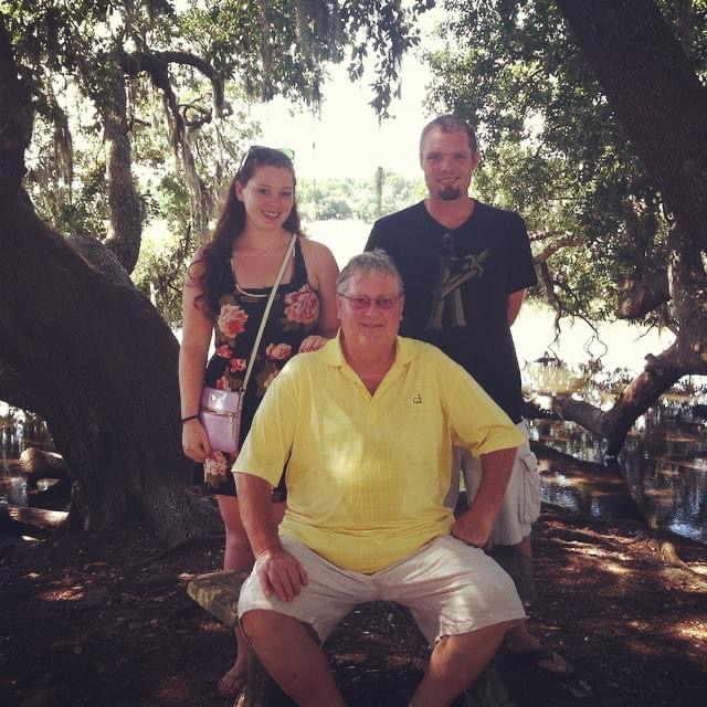 Barry Gemberling (center) with his daughter, Kyra, and son, Brett, at Boone Hall Plantation & Gardens in Mt. Pleasant, S.C.