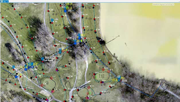 AJ Jolly Golf Course - symbols were then connected with line work representing the various size water lines within the system