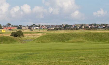 18th green with Gullane - Luffness New Golf Club