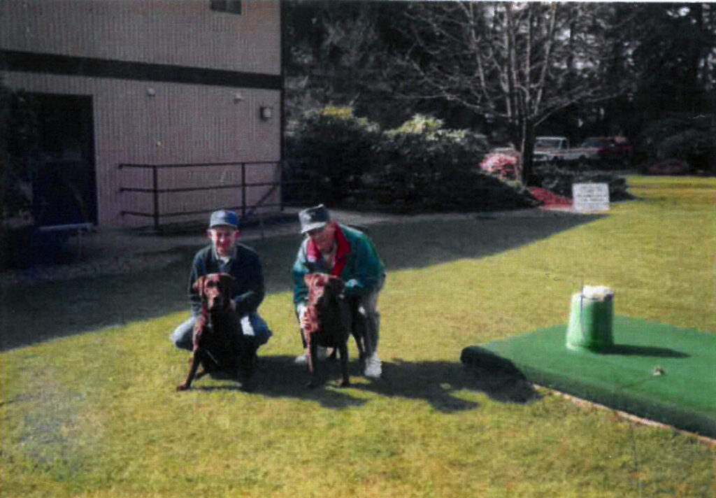 Bruce's Grandfather (left) and Father at Christy's Golf Range