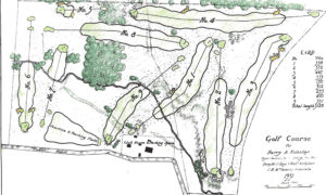 A routing plan of the Ross course, drawn by his associate J. B. McGovern