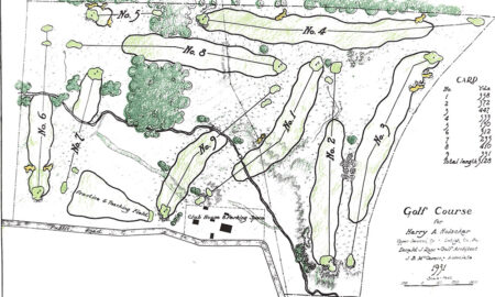 A routing plan of the Ross course, drawn by his associate J. B. McGovern