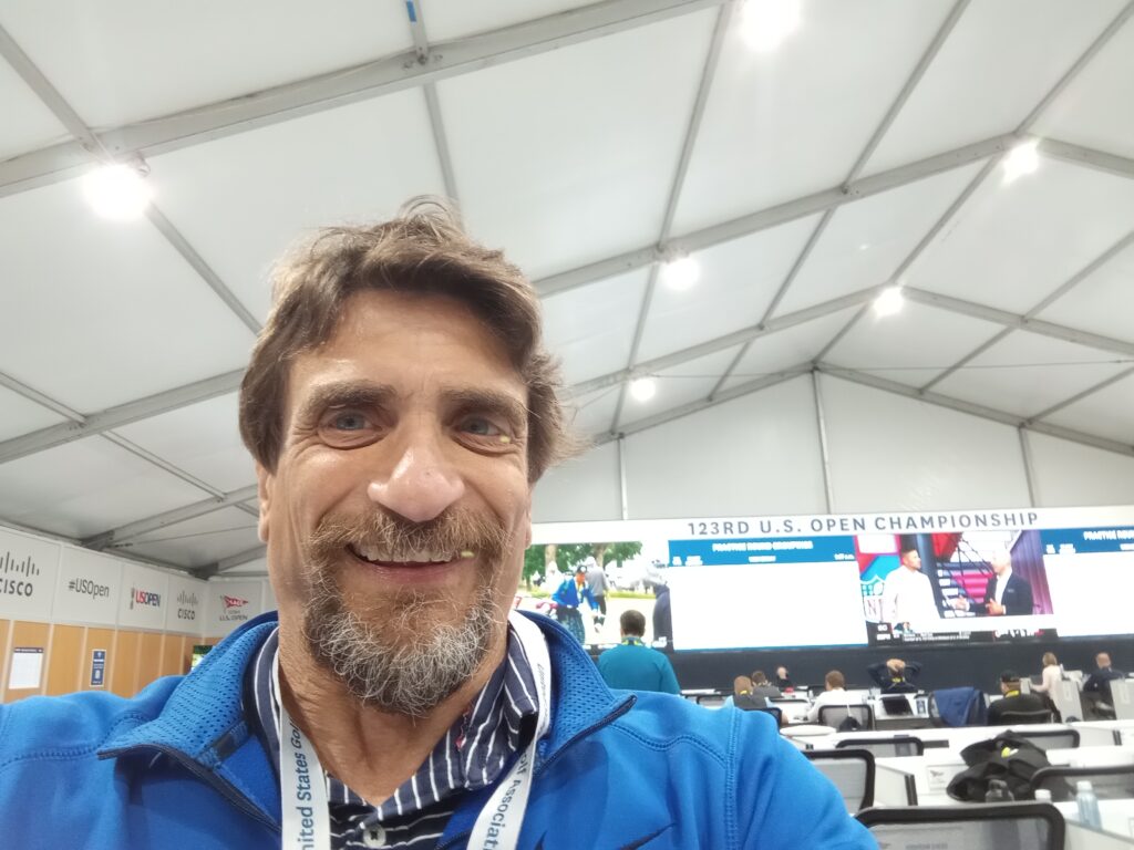 YOUR AUTHOR HAVING SOME FUN BY ACCIDENT AT THE U.S. OPEN