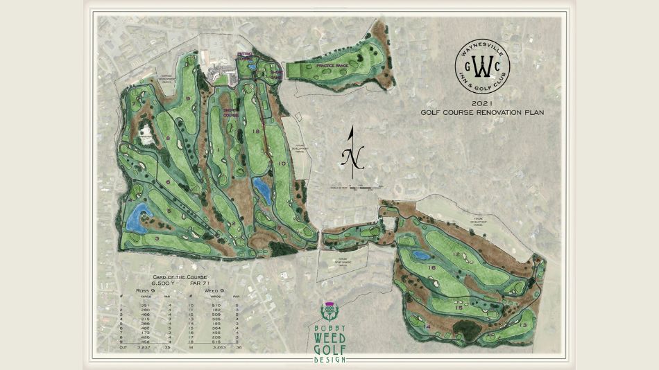 A golf course renovation map of Waynesville Inn & Golf Club. (Photo/Raines)