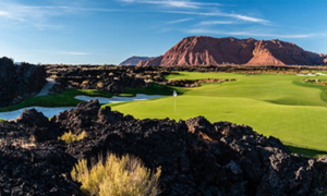 Black Desert Resort's golf course winds through red rock hills and black lava fields. Photo by Brian Oar