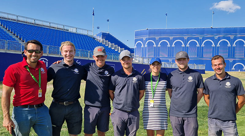 Four young greenkeepers from around Europe are coming to the end of a unique six-month work experience placement at Marco Simone Golf and Country Club in Rome, the host of this year’s Ryder Cup.