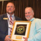 New Carolinas GCSA president, Alex Tolbert, Presents a plaque of apprciation to Chris DeVane, the Country Club of Lexington in Lexington, SC for a decade of service on the board of directors.