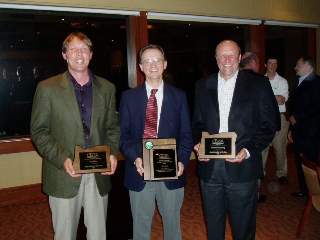 Left to Right - Ken Nice, Tom Cook & Forrest Goodling receiving 2006 OSGCSA Distinguished Service Awards