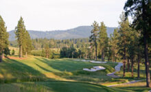 The 8th hole at Shepherd's longest client - Circling Raven Golf Club in Idaho