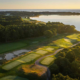 The par-3 4th at Farm Neck, framed by Nantucket Sound