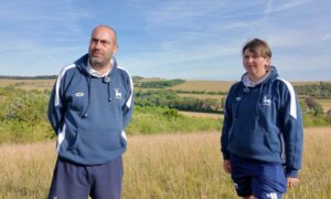 Greenkeepers Matt Aplin and Melissa Winkworth at Goring & Streatley Golf Club