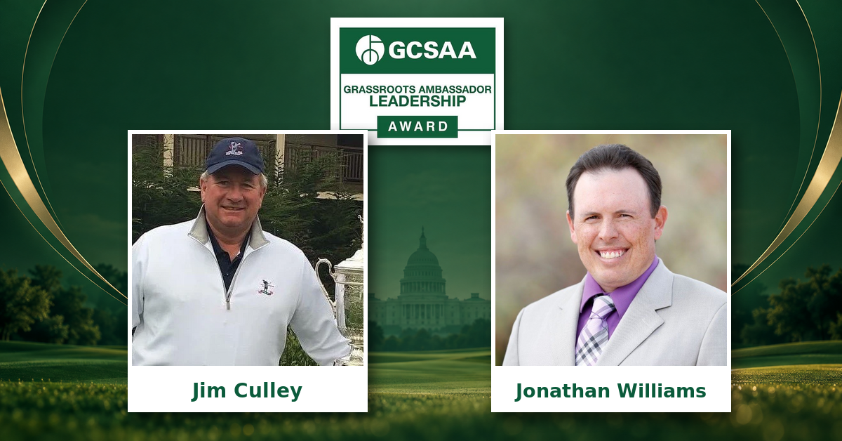 Culley, Williams earn Grassroots Ambassador Leadership Awards from GCSAA